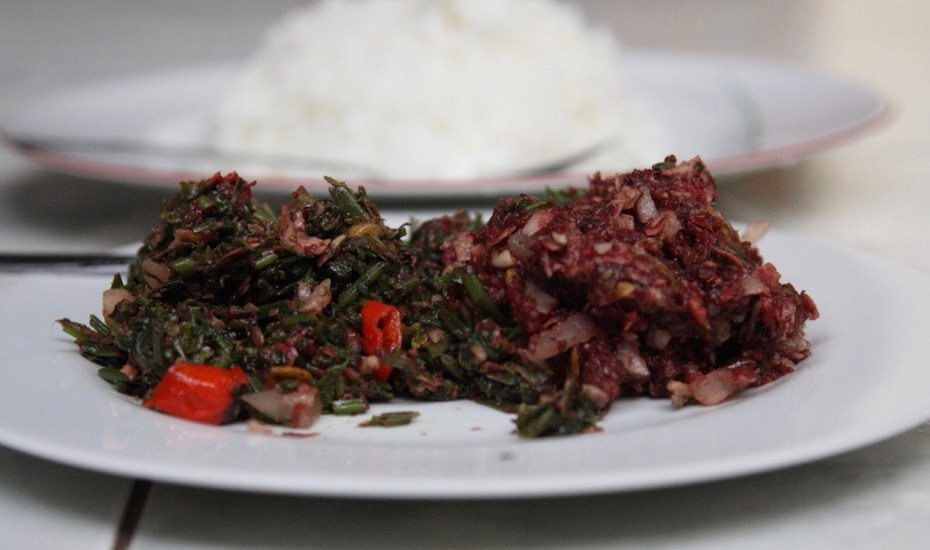 Lawar - a traditional dish in Bali