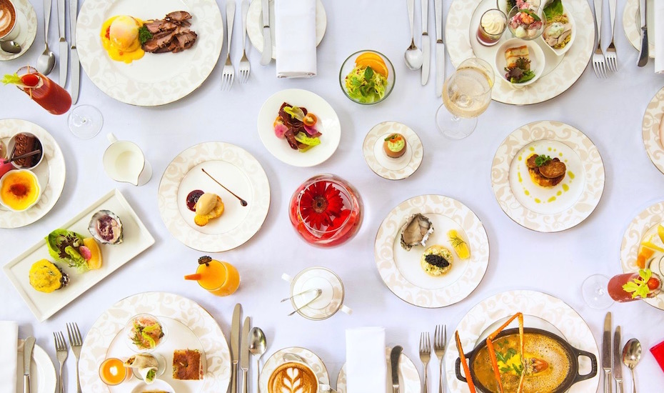 The Sunday brunch spread at Boneka restaurant in St. Regis Nusa Dua Resort - the best brunch in Bali Indonesia