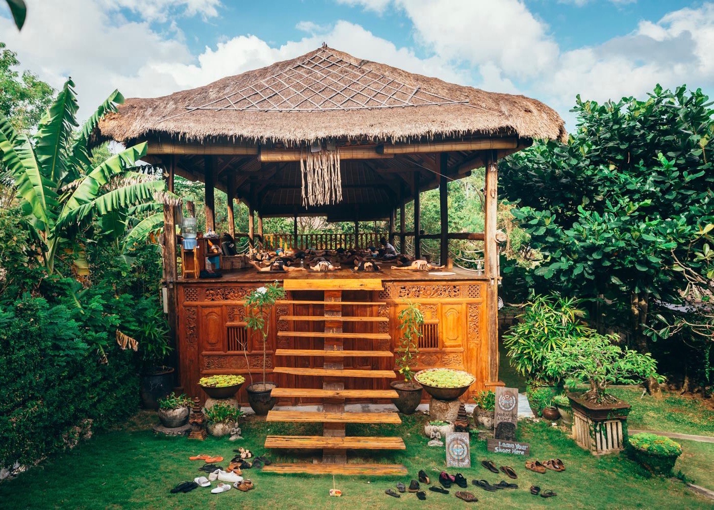 morning light yoga studio at uluwatu surf villas, bali, indonesia