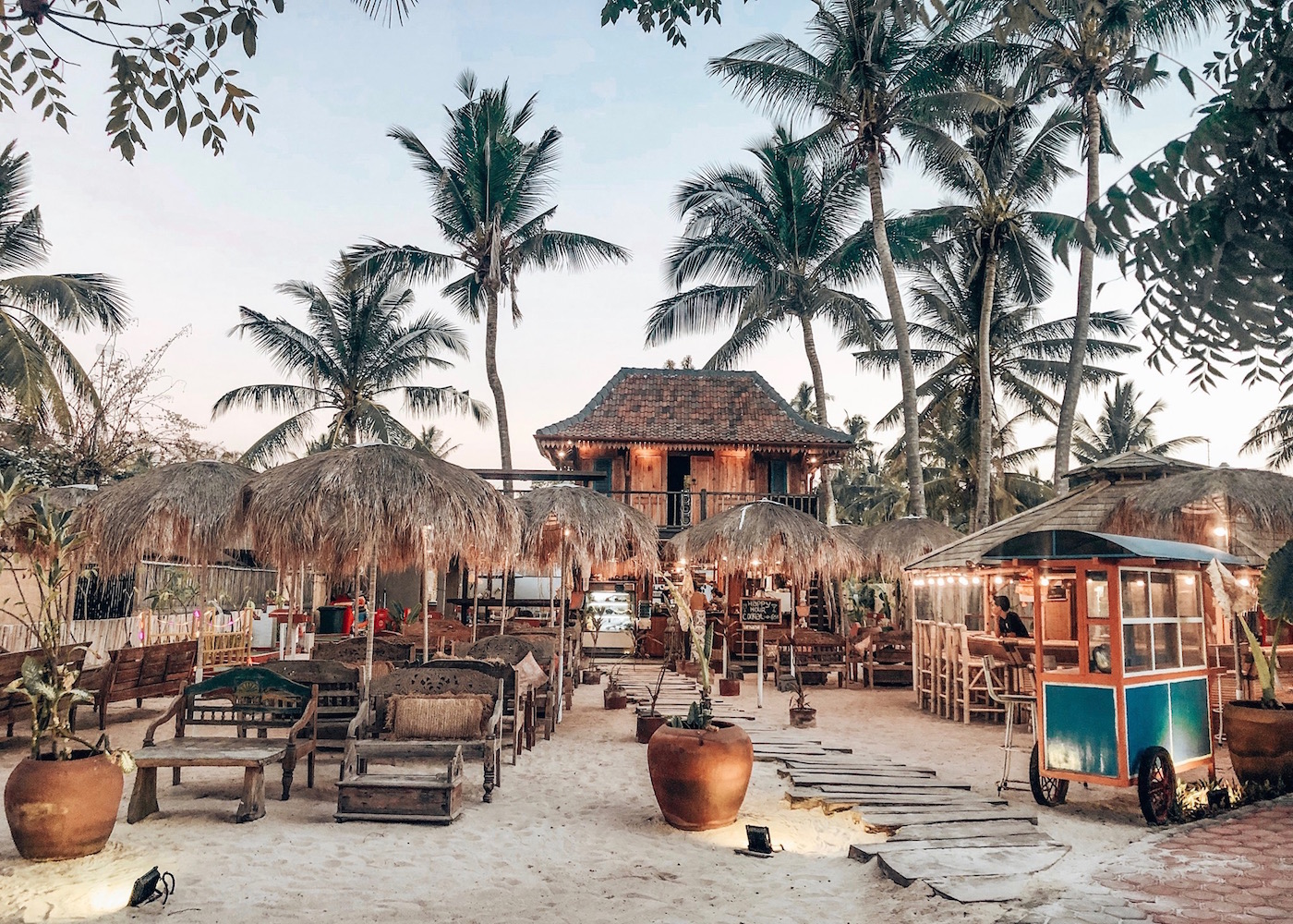 The Coconut Hut restaurant, bar & mini golf on Nusa Lembongan island in Bali, Indonesia