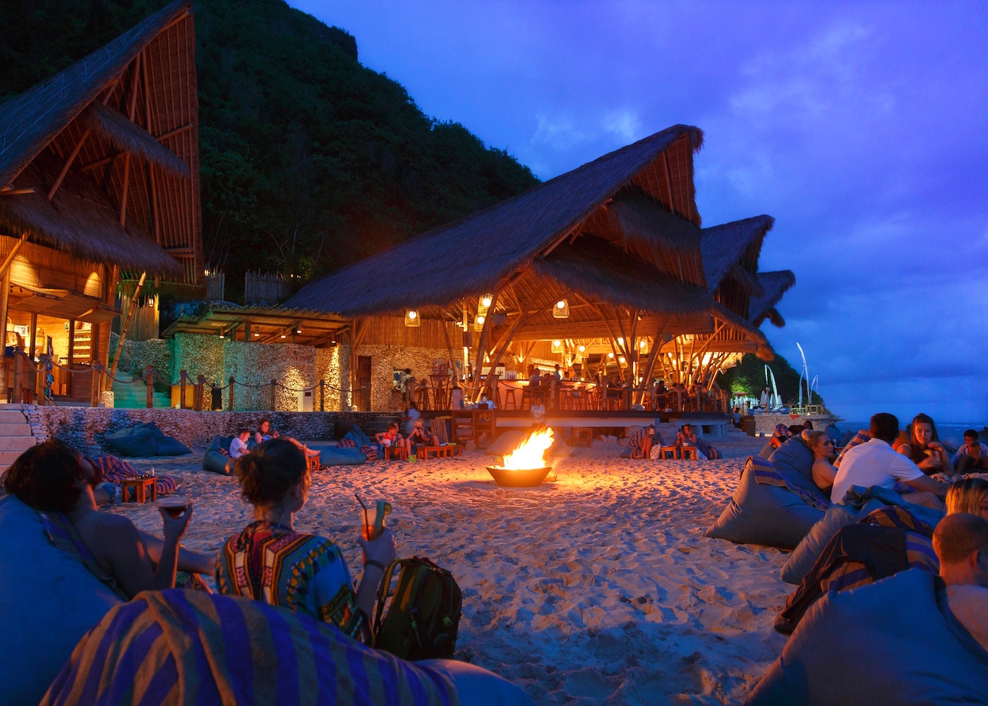Bonfire on the beach in Uluwatu, Bali, Indonesia