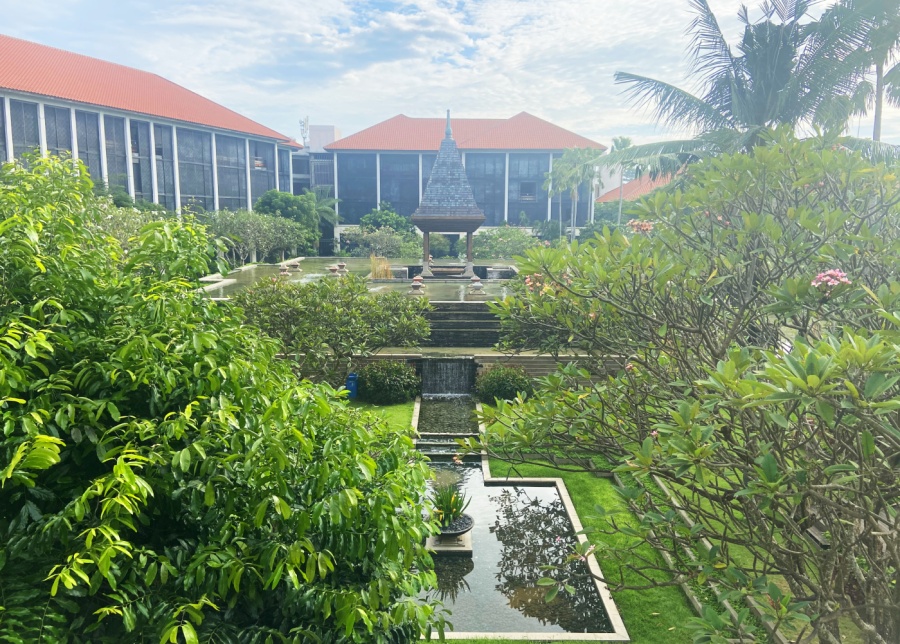 View from the lobby at InterContinental Bali Sanur Resort - best hotels for families with kids