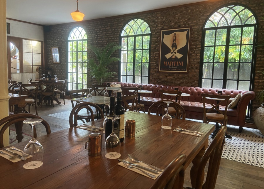 The interiors at Brasserie Republique, a French bistro in Sanur, Bali