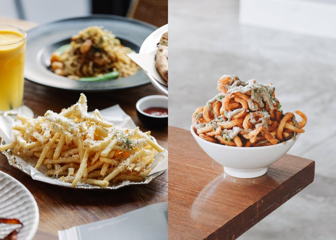 truffle fries on table