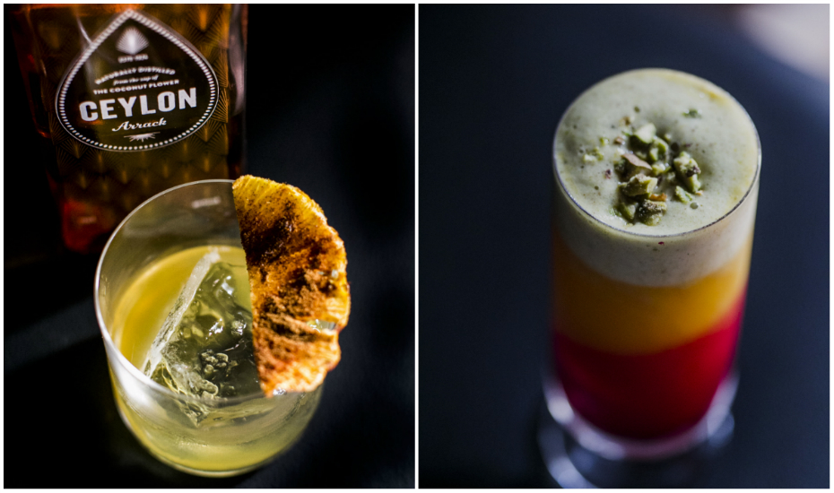 Other less-buggy cocktails include the Ceylon Arrak (left) and Mango Lassi (right)