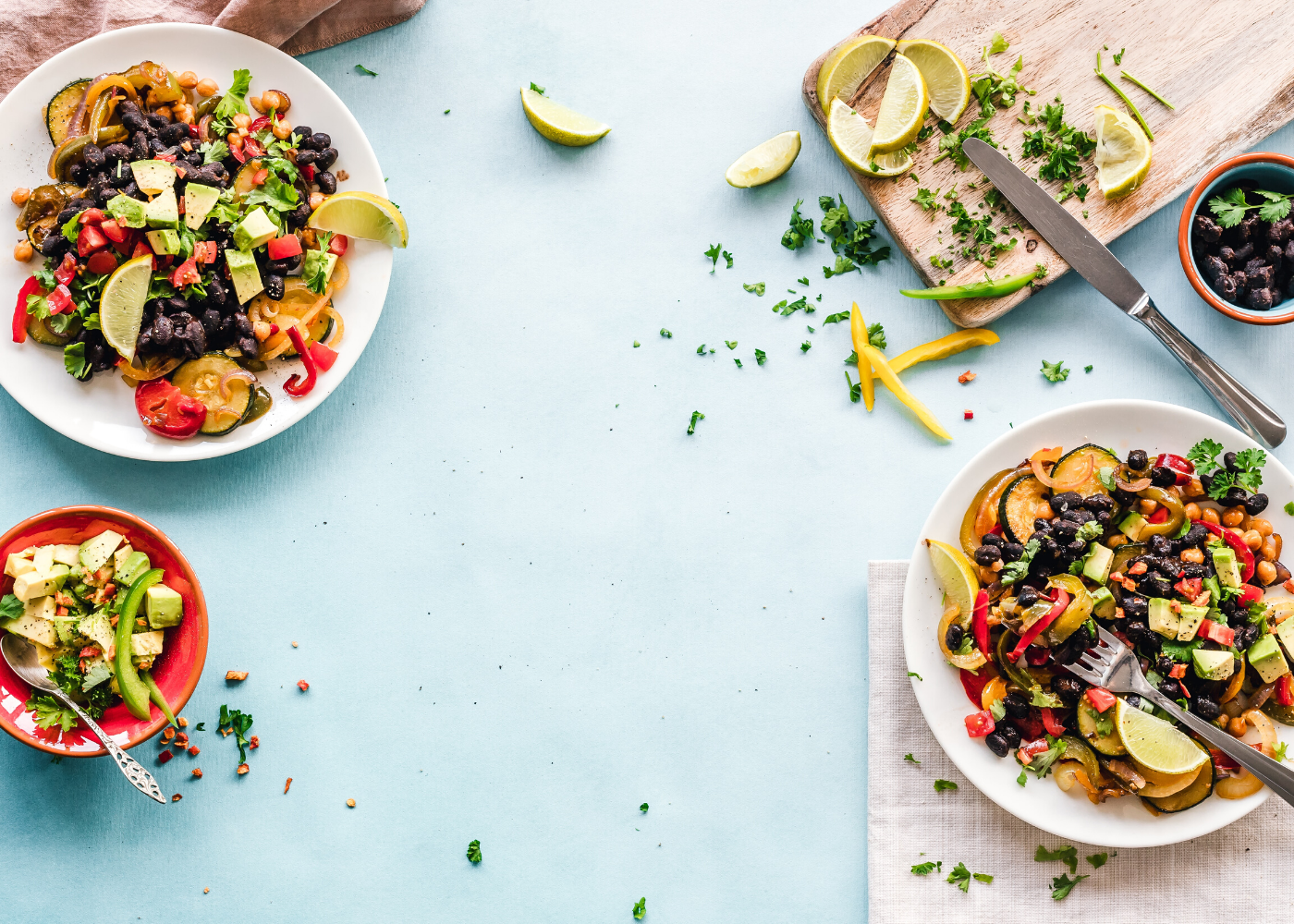 salad bowls on blue background | best salad bars singapore