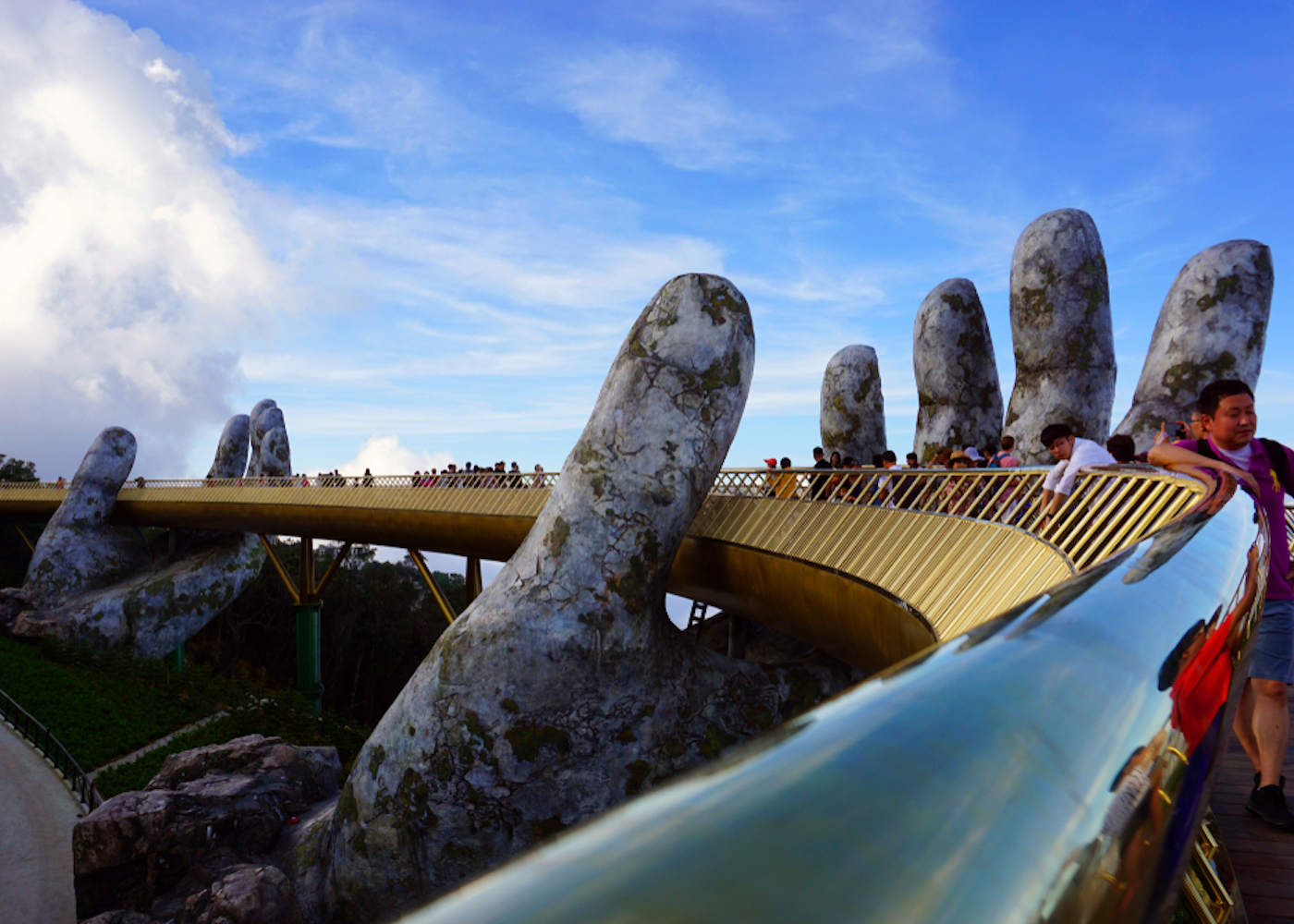 The giant hands of Golden Bridge at Ba Na Hills, near Da Nang, Vietnam