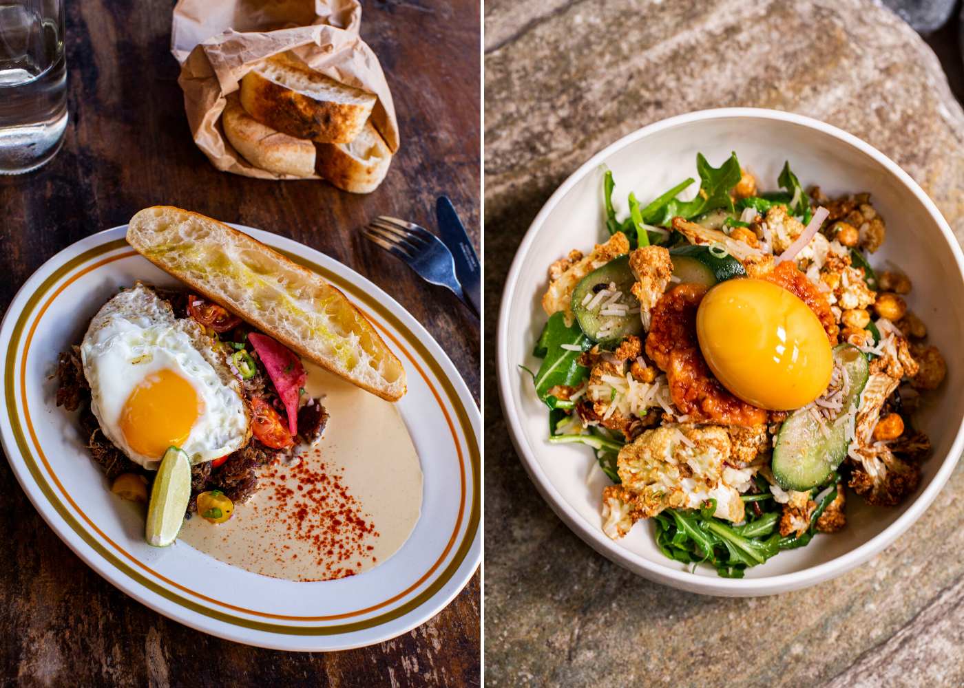 Brunch highlights: Crispy lamb floss and cauliflower kushari. Photography: Artichoke
