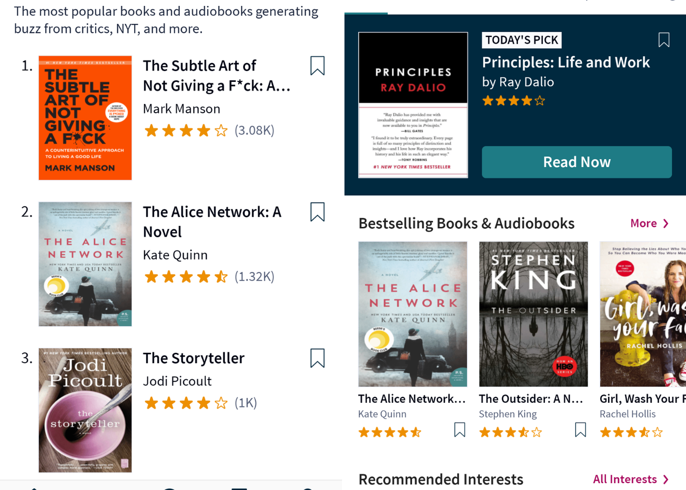 Audiobook mobile apps with free trials: Scribd