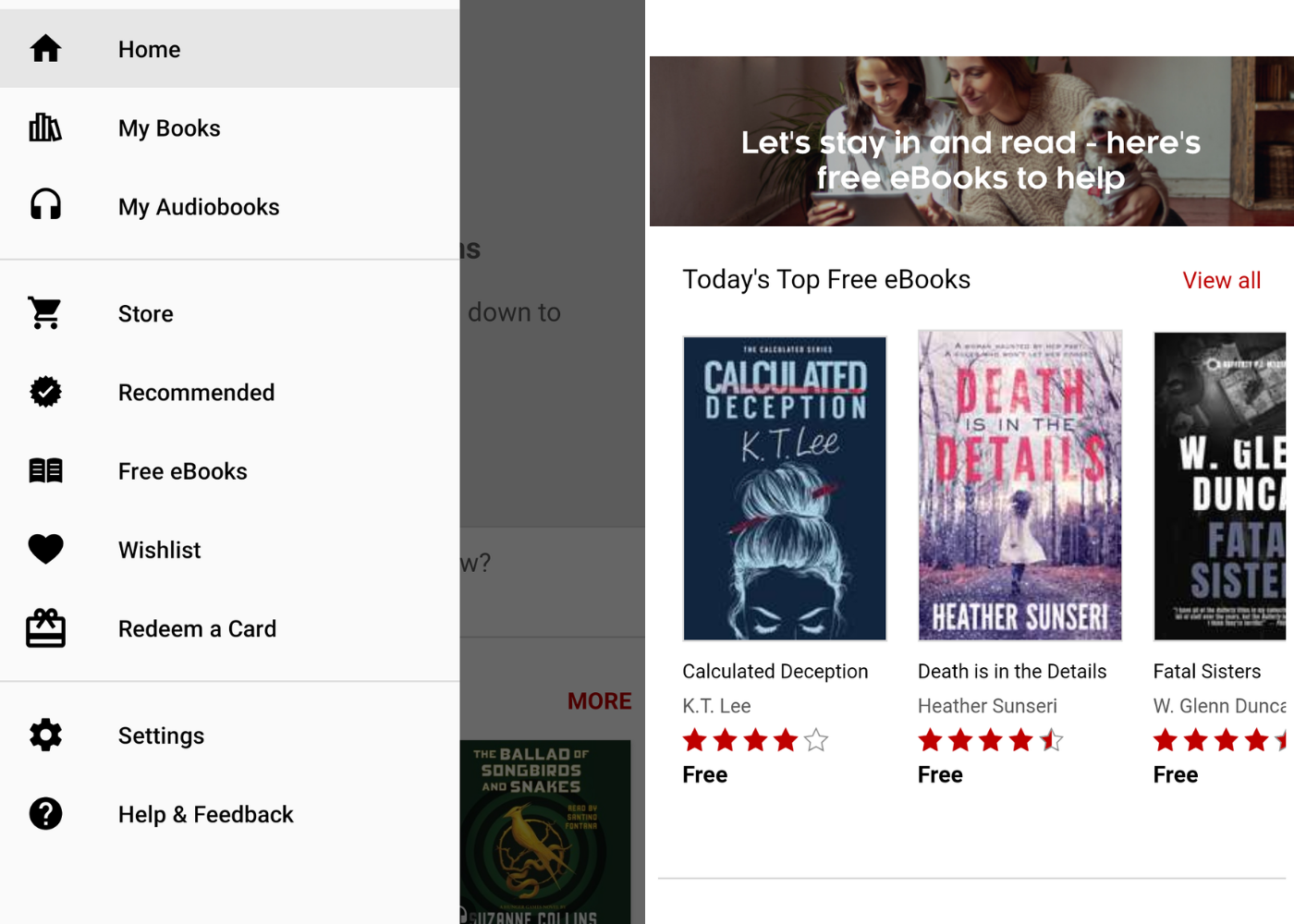 Audiobook apps with free trials: Kobo