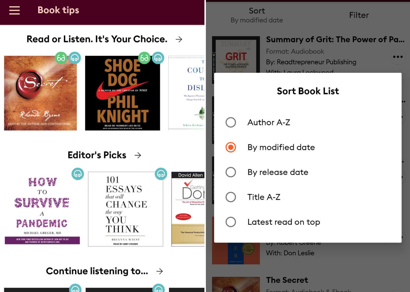 Audiobook mobile apps with free trials: Storytel